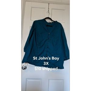 Teal Button Up Blouse